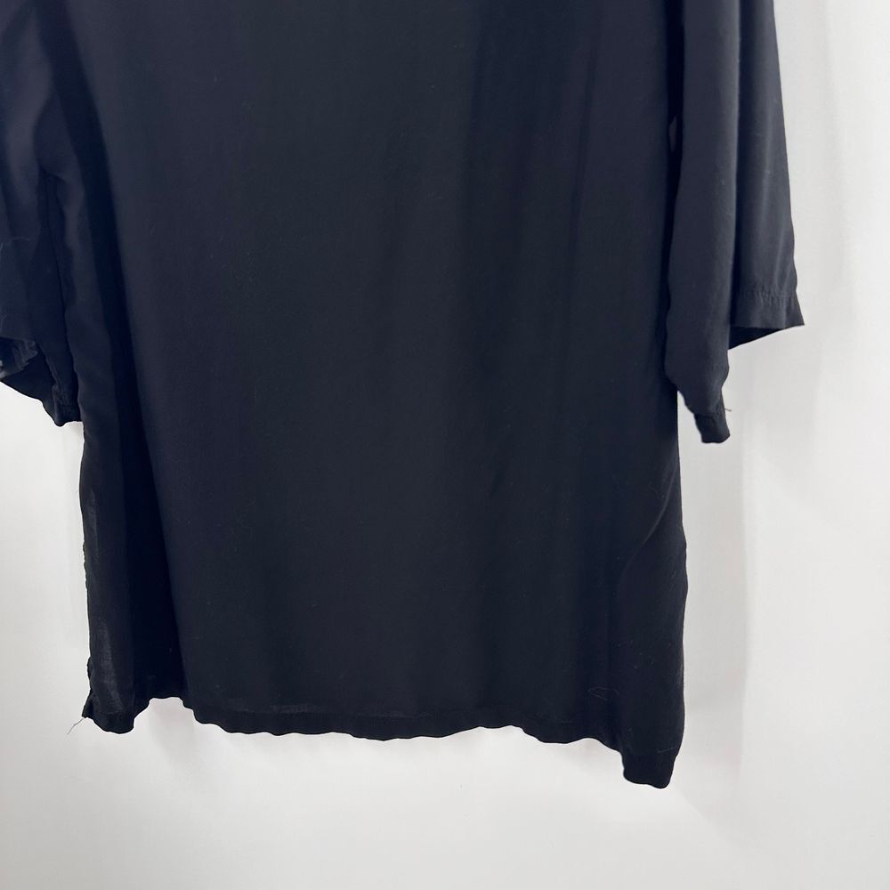 Nation LTD Black Top 1/2 Sleeve Boatneck Rayon Lightweight Tiny Flaw - Picture 5 of 11